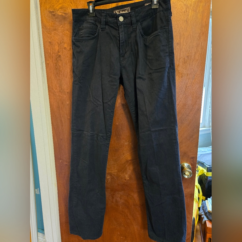 34 Heritage Mens Pants 32x34 Dark Blue Courage Mid Rise Straight Stretch